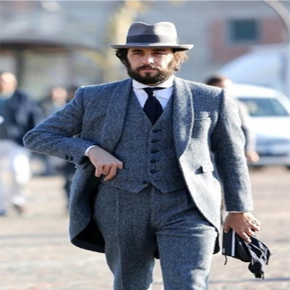 Traje de tweed new arrivals hombre