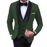 2022 New Burgundy Mens Suits Formal Wedding Black Shawl Lapel Casual Tuxedos For Prom Groomsmen Suits 3 Piece(blazer+ves