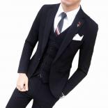 Suit For Men 2022 Slim Fit Blazer Sets Fashion Solid Color Men's Formal Business Suit 3piece Set Groom Wedding Dress  Su