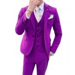 Suit For Men 2022 Slim Fit Blazer Sets Fashion Solid Color Men's Formal Business Suit 3piece Set Groom Wedding Dress  Su