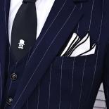 ( Jackets + Vest + Pants ) High End Brand Mens Fashion Boutique Striped Groom Formal Suits / Mens Double Breasted Busine