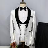 New Trendy Models Of  And  Men's Suits Banquet Wedding Groomsmen Groomsmen Three Sets Of High End Dark Pattern