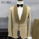 New Suit Burst Men's Suit Suit Green Fruit Collar Stage Suit Dress Host Performance Groom Best Man Three Sets