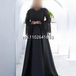 Statin Appliques Oneck Prom Growns Embroidery Long Sleeve A Line Floorlength Evening Gowns Elegant Evening Party Dress 2