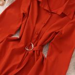 Autumn Elegant Shirt Dress For Women Khaki Full Sleeve Lace Up Female Casual Vestidos Button Vintage Traf Office Lady Ne