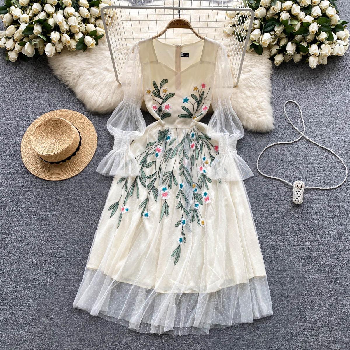 Summer Long White Tulle Dress For Women Embroidery Luxury Maxi Female Formal Dresses Bohemian Lace Vestidos Party Evenin