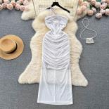 Verão longo vestido branco para mulheres fino slash neck bandagem plissado midi feminino festa de noite vestidos formal tarf fin