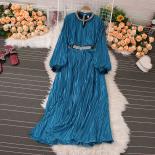 Youe Wummer Festive Dress For Women Pleated Folds Long Sleeve Diamond Luxury Female Party Evening Vestidos 2023 New Fans