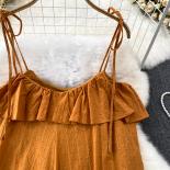 Summer Long Boho Dress For Women Loose Ruffle Spaghetti Strap Long Dot Female Vestidos Beach Vacation Sleeveless New In 
