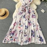 Summer Dress For Women Boho Sleeveless  Deep V Neck Twist Lace Up Midi Female Vestidos Beach Vacation Luxury Chic New In