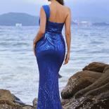 Missord One Shoulder Bodycon Sequin Party Dress Strapless Sleeveless Wedding Banquet Formal Dress Evening Prom Ladies Ma