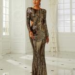 Missord Boat Neck Cut Out Sequin Formal Dress Backless Evening Party Women Summer 2022 Long Sleeve Bodycon Maxi Wedding 
