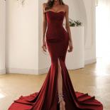 Missord 2022  Off Shoulder Wedding Party Long Dress Wrapped Chest Asymmetric Maxi Backless Women Fashion Pure Black Dres