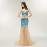 Bling Mermaid Party Dress  Vestidos Largos Crystals Evening Gowns For Women Special Occasion Wedding Formal Prom Dresses