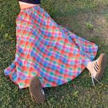 Skirts Women Attractive Fashion Plaid Colorful Streetwear Ankle Length Holiday Age Reducing Ulzzang All Match Students A