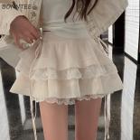 Lace Mini Skirts Women Ball Gown Hotsweet French Style Summer All Match Young Casual Streetwear Elegant Mujer Daily Holi