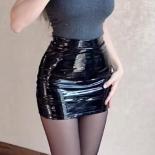 Pu Leather Skirts Women Mini High Waist Y2k Fashion Slim  Style  Casual Summer Allmatch Jupe Femme Young Hot Sale  Skirt