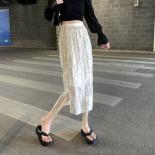 Skirts Women Ladylike Sequined Graceful Female Slit Streetwear Charming New Summer Empire  Style Temperament Popular Ins