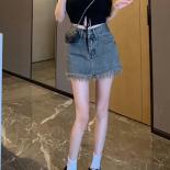Denim Skirts Women Tassel Elegant All Match Creativity  Style Trendy Simple Summer Streetwear Schoolgirls Comfortable Cu