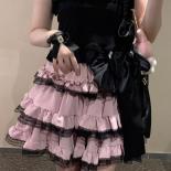 Sweet Mini Skirts Women Lolita Style Lace Chic Ruffles Girlish High Waist All Match Y2k Personality  Version Fashion Ins