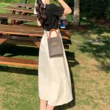 Skirts Womens Summer Retro Tender New Chic Ladies Ulzzang Soft Simple Solid Folds Trendy Fit High Waist Elegant Vacation