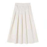 Skirts Womens Summer Retro Tender New Chic Ladies Ulzzang Soft Simple Solid Folds Trendy Fit High Waist Elegant Vacation