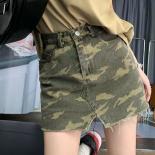 Skirts Women Summer Mini Camouflage High Waist A Line Cool Girls Stylish All Match Slit Chic  Style Classic Aesthetic In