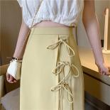 חצאיות נשים עיצוב תחבושת שיקי קיץ היכרויות רך אמצע העגל טהור עם בטנה בפנים מינימליסטי בייסיק allmatch פנאי סיד