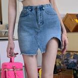 Denim Skirts Women Asymmetrical Design Allmatch Personality  Style Hot Girls Daily Streetwear Summer Ins Faldas Stylish 