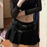 Pleated Mini Skirts Women Dropped Waist Y2k Fashion Solid All Match Hotsweet Girlish Casual Preppy  Style Summer Ulzzang