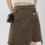 Mini Skirts Women Asymmetrical Streetwear Design Simple Pure Popular Personality Summer Denim Faldas Ulzzang Ladies Allm