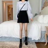 Aline Black Mini Skirts Women Solid Hot Sale Young Fashion Allmatch New  Preppy Chic Girls Ulzzang Simple Casual Sweet  