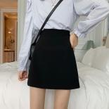 Aline Black Mini Skirts Women Solid Hot Sale Young Fashion Allmatch New  Preppy Chic Girls Ulzzang Simple Casual Sweet  