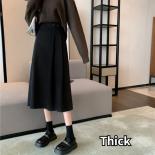 Autumn Solid Skirts Women Midi Casual Simple Fashion Preppy Style Asymmetrical Young Girls Allmatch New Arrival College 