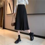 Autumn Solid Skirts Women Midi Casual Simple Fashion Preppy Style Asymmetrical Young Girls Allmatch New Arrival College 