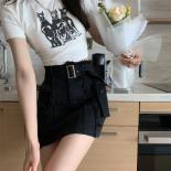 Denim Skirts Belt Tassel Simple Creativity Cool Modern Personality  Style Ladies Basics Leisure Cozy Delicate Attractive