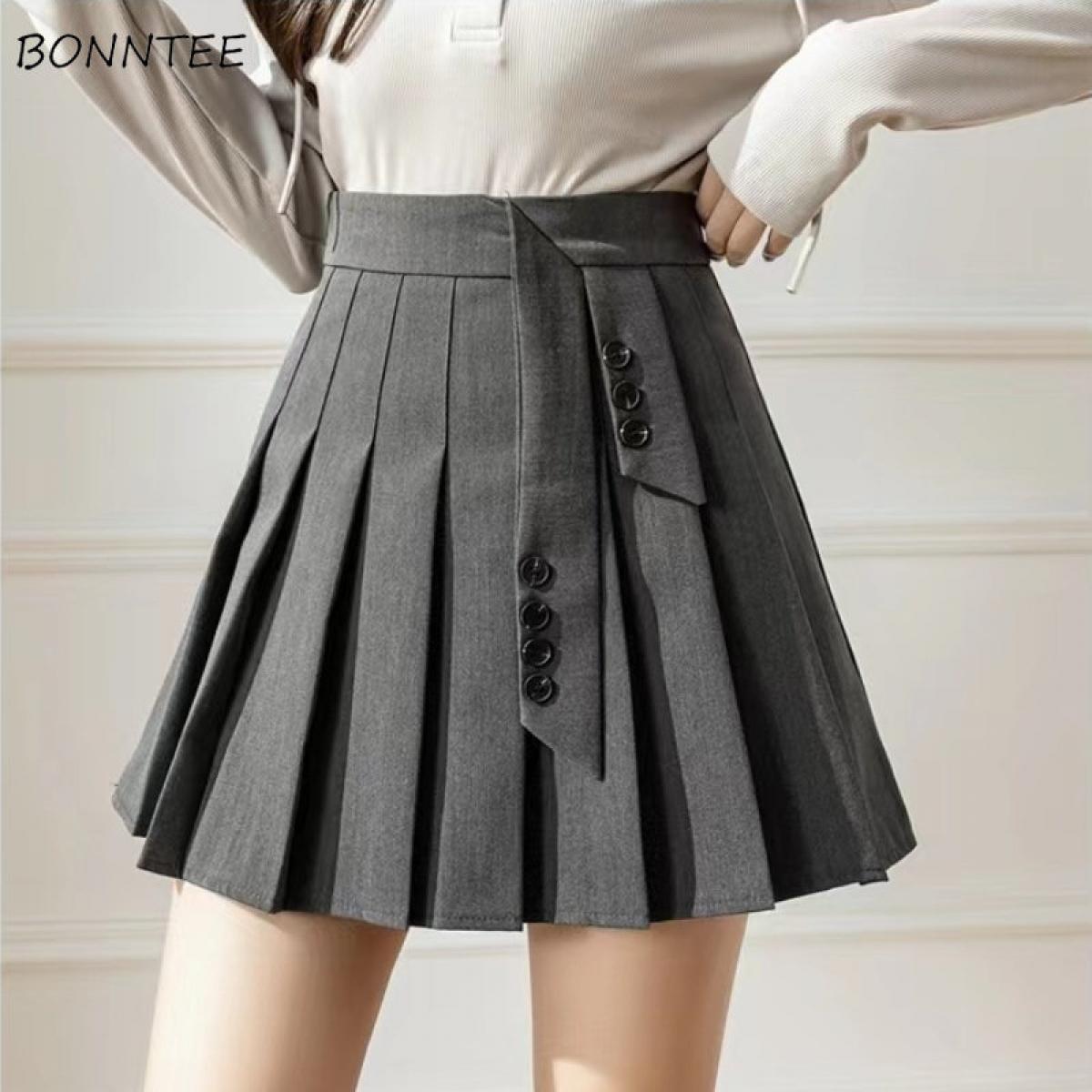 US 25.63 Preppy Style Pleated Skirts Women Vintage Mini Students