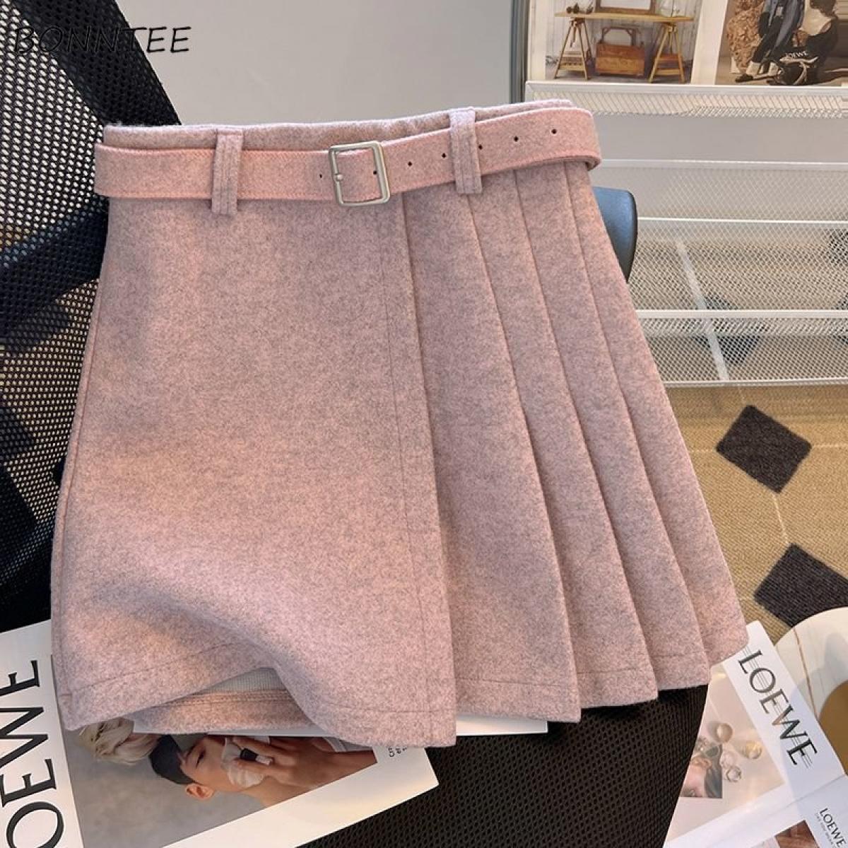 Basic Pleated Mini Skirts Women New Autumn Sweet Gentle Office Ladies Chic Harajuku Y2k Streetwear  Vintage Popular Fald