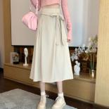 High Waist Midi Skirts Women Solid Allmatch Leisure Elegant Office Ladies Harajuku Y2k Streetwear Simple Aline Gentle Fa