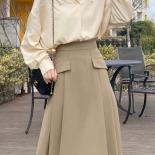 Skirts Women Folds All Match Leisure Trendy  Style Simple Elegant Pure Cozy Ladies Spring Basics Creativity Personality