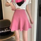 Skirts Women Summer Fashion Allmatch Pleated Pure Color High Waist  Style Mini Cute Girls Simple Jupe Female Leisure New