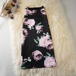 Midi Skirts Women Colorful Stylish Floral Vintage Faldas  Fashion High Waist Elegant Leisure Party Cozy Allmatch Summer 