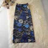 Midi Skirts Women Colorful Stylish Floral Vintage Faldas  Fashion High Waist Elegant Leisure Party Cozy Allmatch Summer 