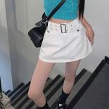 Skirts Women College Ulzzang Stylish Aline Fashion Simple Popular Summer Allmatch 5 Colors High Waist Solid Casual Pocke