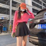 Pleated Mini Skirts Women Spring Preppy Style All Match High Waist Streetwear Aesthetic Solid College  Fashion Tender Ch