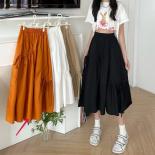 Midcalf Skirts Women Solid Summer New Arrival Irregular Design High Waist Elegant Friends Shirring Jupe Femme Streetwear