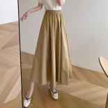 Skirts Women Oversize Solid Midcalf Elegant  Style Retros New Spring Loose High Waist Aline Fashion Allmatch Chic Fit  S