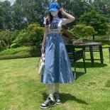 Denim Skirts Women Mid Calf Summer Thin High Waist All Match Clothing Daily Aesthetic Harajuku Fashion Stylish Solid Str