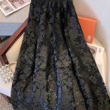 Luxury Brand Design Women's Floral Embroidery Skirt Y2k High Waist Ruffled Hems Pleated Swing Midi Long Skirts 2023 Autu