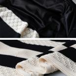 Women's Crochet Hollw Out Stripes Knitted Long Skirt 2023 Autumn Winter High Waist Anti Wrinkle Draped A Line Skirts Fal
